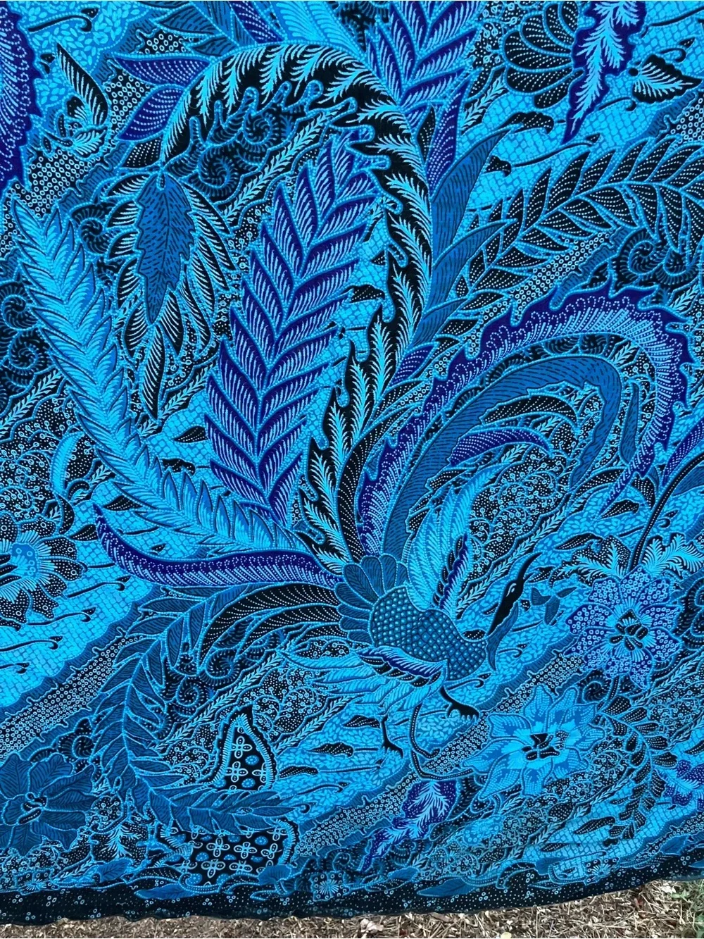 sarong  rayon tapestry wrap shirt large scarf blues black purple pareo